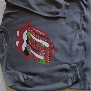 The Rolling Stones Gray Sweatshirt with Red and Green Design